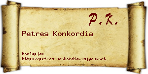 Petres Konkordia névjegykártya